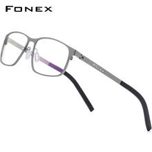 FONEX Alloy Optical Glasses Frame Men Ultralight Square Myopia Prescription Eyeglasses Male Full Korea Screwless Eyewear 983 2024 - buy cheap