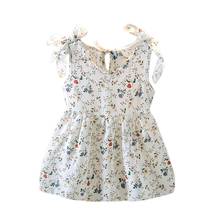 Летнее платье для маленьких девочек, сарафан без рукавов с цветочным принтом, для принцесс, 2021 2024 - купить недорого