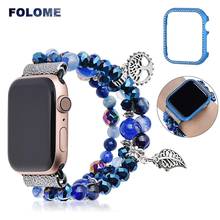 Requintado Pulseira Faixa de Relógio e Caso Diamante Para Apple 44/40/42/38mm das Mulheres de Pulso pulseira Belt Para iWatch Série 5 4 3 2 1 2024 - compre barato