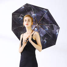 Stars and Elk Design High Quality Three-folding Umbrella Woman And Lady Golden Umbrella Rain Windproof Parasol UV UV Protection 2024 - buy cheap