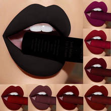 Qibest Brand Makeup Lipstick Matte Lipstick Brown Nude Black Color Liquid Lipstick Lip Gloss Matte Batom Matte Maquiagem Makeup 2024 - купить недорого