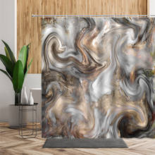 3D Simple Marble Pattern Shower Curtain Modern Art Background  Bathroom Decoration Waterproof Fabric Bath Curtain Set With Hooks 2024 - buy cheap