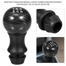 Car Styling Gear Shift Knob Head Manual 5-Speed Carbon Fiber Replacement for Peugeot 106 107 206 207 306 307 406 2024 - buy cheap