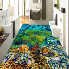 Custom Photo 3D Floor Wallpaper Underwater World Bathroom Living Room Bedroom Floor Mural PVC Self-adhesive Waterproof Wallpaper 2024 - buy cheap