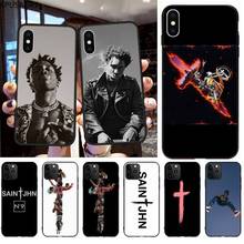 Saint jh capa de celular preta, capa de celular tpu macio para apple iphone 11 pro xs max 8 7 6 6s plus x drive se 2020 xr 2024 - compre barato