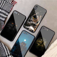 Owl Tempered Glass Phone Case For iphone 12 11 Pro Max 5 6 7 8 PLUS X XS XR XSMax Shell 12Pro Cover Shell 2024 - buy cheap