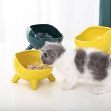 New Anti-tipping Ceramic Cat Bowl Feeder with Stand Bone China Protection Vertebra Food Water Bowl for Cats Small Dog Pet Supply 2024 - buy cheap