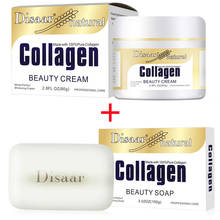 Disaar Collagen Power Lifting Cream 80g Face Cream+ Collagen Handmade Soap Face Cleanser Anti-aging Anti Wrinkle Set 2024 - buy cheap