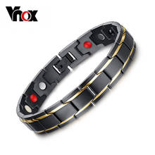 Vnox Black Men's Health Bracelets Power Stainless Steel Charm Bracelet Jewelry for Man 2024 - buy cheap