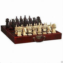 CHINESE DRAGON WOOD LEATHER BOX WITH 32 CHESS SET 2024 - buy cheap