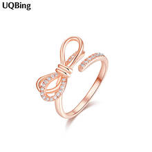 Fashion Korea Style Silver Color Rhinestone Bowknot Rings for Women Statement Rings Wedding Jewelry Girls Party Gifts 2024 - buy cheap