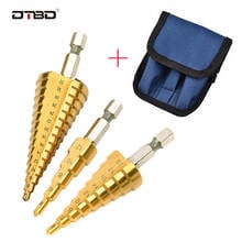 Drill Bit HSS Titanium Coated Step Drill Wood Set Power Tools for Metal High Speed Steel Hole Cutter Step Cone Center Drills 2024 - buy cheap