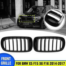 Rejilla delantera de riñón doble para BMW, accesorio de color negro con acabado mate o brillante, estilo de carreras, modelos X5, F15, X6 y F16, años 2014 a 2017, 1 par, 51712334708 2024 - compra barato