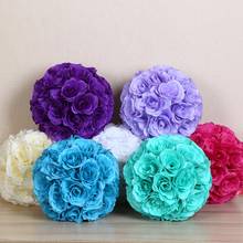 7inch Artificial Rose Silk Flower Kissing Ball Wedding Party Mall DIY Decoration 2024 - buy cheap