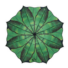 Guarda-chuva dobrável resistente ao vento para homens e mulheres, guarda-chuva com folhas de abacaxi verde, chuva dobrável 2024 - compre barato