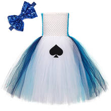 Alice Long Tutu Dress Girl Maid Cosplay Costume Halloween for Kids Princess Mid-carf Dresses with Bow Teenage Girl Tulle Outfit 2024 - buy cheap