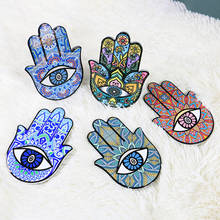 50PC Ceramic Blue Devil Eye Hamsa Hand Fatima Palm Lucky Ornament Home Decoration Accessories for Living Room Craft Wall Hanging 2024 - buy cheap