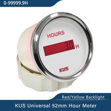 New KUS 52mm Digital Hour Meter 9-32VDC LCD Hourmeter Waterproof  Time Gauge for Auto Boat With Red/Yellow Available Backlight 2024 - buy cheap