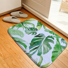 Противоскользящий коврик с принтом Тропических Зеленых Листьев для спальни, Прямоугольный Коврик для двери, коврик для ванной комнаты, ковры для гостиной, домашний декор 2024 - купить недорого
