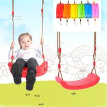 Kids Garden Rings Swing Hanging Seat Toys with Height Adjustable Ropes Indoor Outdoor Toys Rainbow Curved Board Swing Chair 2024 - buy cheap