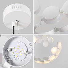 Lustre nórdico de alumínio acrílico, luminária com lâmpadas led, kit de iluminação para decoração de casa, sala de estar 2024 - compre barato