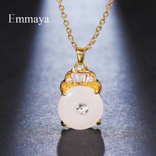 Emmaya Noble Gold Color Round Shape Pendant Women Elegant Choice In Banquet Fashion Jewelry Dazzling Glass Necklace 2024 - buy cheap