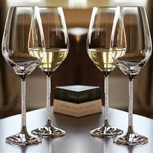 Taça de vinho em cristal europeu, taça de vinho criativa livre de chumbo com diamante para presente de casamento 2024 - compre barato