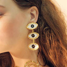Punk Big Drop Earrings Women Accessories Boho Vintage Gold Enamel Evil Eye Long Earings Party Fashion Jewelry Aretes De Mujer 2024 - buy cheap