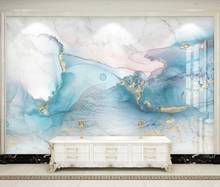 Холст Синий мрамор обои большие фото обои домашний декор Фреска 3D Европейский пейзаж настенные покрытия Papel де Parede 2024 - купить недорого