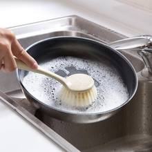 Escova de limpeza doméstica, de pia, cozinha, fogão, escova de limpeza, canudo de trigo, descontaminação, cabo longo de lavagem 2024 - compre barato