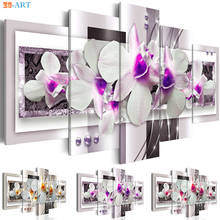 Orchids Flower Posters and Prints Canvas Art 5 Panel Wall Art Nursery Girls Room Decor Modular Pictures Canvas Painting 2024 - buy cheap