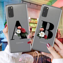 Custom name Letter Monogram Silicone Phone Case For Samsung Galaxy S10 S20 S21 Plus Ultra 5G S10E Cover flower Soft TPU Shell 2024 - buy cheap