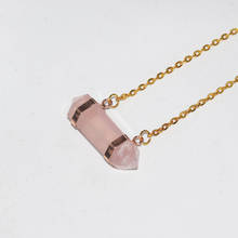 Fashion Jewelry Natural Stone Chain necklace femme 2019 rose gold crystal quartz hexagonal connector necklace for women as gifts 2024 - buy cheap