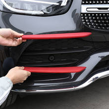 Tiras decorativas para lámpara frontal de coche, accesorios de fibra de carbono/plata/roja, ABS, para Mercedes Benz GLC Class X253 2020 2024 - compra barato