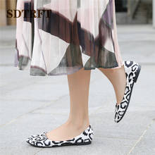 SDTRFT-zapatos sin cordones con estampado de leopardo para mujer, mocasines planos a la moda, cómodos 2024 - compra barato
