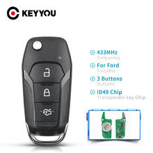 KEYYOU 5pcs DS7T-15K601-B Flip Car Remote Key 433Mhz ID49 Chip For Ford S-MAX GALAXY MONDEO Mk2 Mk7 Explorer Ranger 2014-2017 2024 - buy cheap