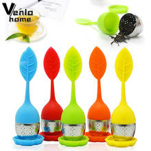 1/4Pcs Tea Infuser Tools Leaf Silicone Tea Leaf Reusable Strainer Herbal Spice Infuser Filter Diffuser Multiple Colors Tea Tools 2024 - buy cheap