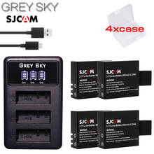 4Pcs 900mAh Bateria + LED 3 PG1050 Slots Carregador USB Para SJCAM SJ4000 M10 SJ5000 SJ5000X Para EKEN H9 H9R H8R H8 GIT PG900 2024 - compre barato