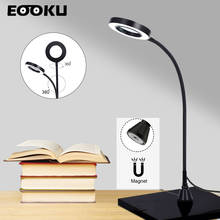 Eooku lâmpada de mesa de leitura magnética, 3 cores, com usb, lupa, luz ajustável, proteção dos olhos, luz para escritório 2024 - compre barato