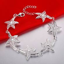hot Fine nice charms Star fishstar silver color bracelets for women wedding high quality fashion jewelry Christmas gifts LH016 2024 - buy cheap