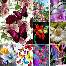 DIY 5D Diamond Painting Butterfly Cross Stitch Kit Full Drill Square Embroidery Animals Mosaic Art Picture of Rhinestones Decor 2024 - buy cheap