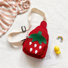 Lovely Children Cartoon Strawberry Chest Bag Casual Canvas Boys Girls Small Shoulder Bags Cute Baby Messenger Bag Purse Handbags 2024 - buy cheap