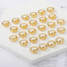 Men's Wide Face Ring Fashion Ancient English Letter Ring Trend Carving A-Z Initials Men And Women Jewelry Party Wedding Hot Gift 2024 - buy cheap