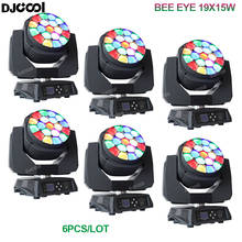 Haz de luz de cabeza móvil 4 en 1 para escenario, foco LED de haz de abeja de 19x15w, RGBW, potencia DMX, 19/15, 6 unids/lote 2024 - compra barato