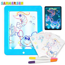3d magic pad portátil escrita crianças desenho tablet para meninos luz led placa luminosa crianças pintura arte formação brinquedos 2024 - compre barato