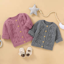 Suéter bolha de malha artesanal para meninas, casaco quente de textura 3d para bebês recém-nascidos, roupa feminina para outono e inverno 2024 - compre barato