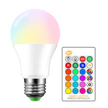 Lámpara LED RGB de alta potencia, luz de AC85-265V, E27, E14, 3W, 5W, RGB, 10W, 15W, RGBW, RGBW, 16 colores, control remoto, bombillas led 2024 - compra barato