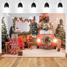 Christmas Backdrop Tree Room Interior Red Car Light Gift Baby Portrait Vinyl Photography Background For Photo Studio Photophone 2024 - buy cheap