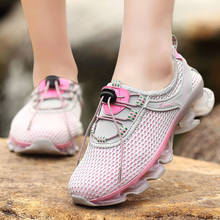Zapatillas deportivas de malla transpirable para mujer, zapatos con suela de hoja elástica, para correr, caminar al aire libre, gimnasio, atléticos 2024 - compra barato