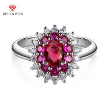 BELLA BOX Fashion 925 Sterling Silver Rings For Women Girl Created Sapphire Ruby Gemstone Silver  Female Finger Jewelry Gift 2024 - buy cheap